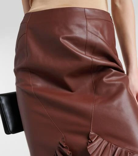 Tom Ford Ruffled leather midi skirt 4