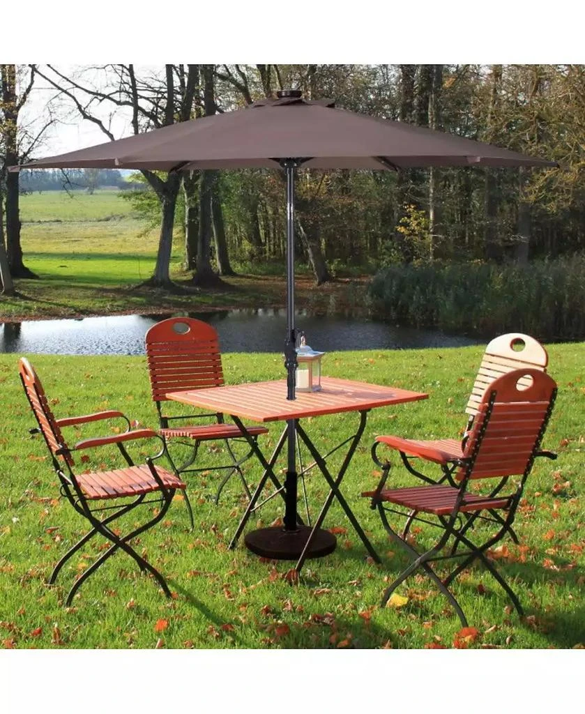 Mondawe 9 Feet Patio LED Solar Umbrella with Crank 3