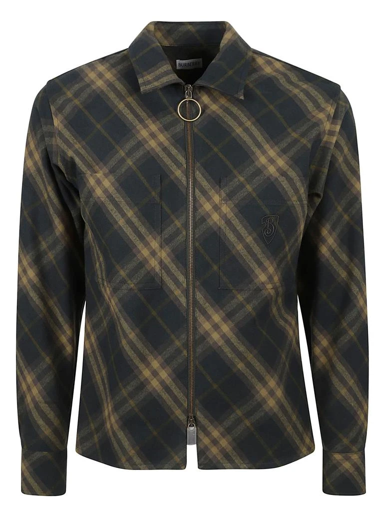Burberry Check Patterned Zip Shirt 1