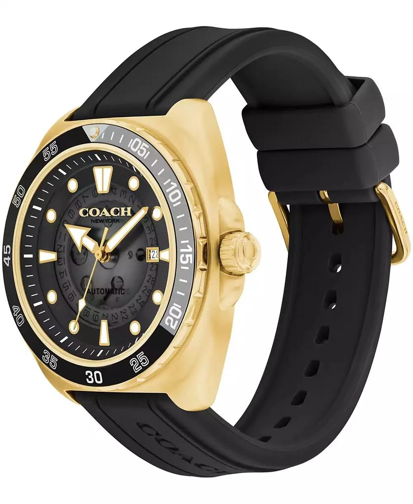 Coach Men's Charter Automatic Black Silicone Watch 44mm 2