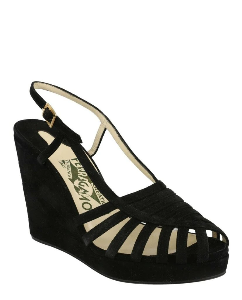 Salvatore Ferragamo Claretta Archive Limited Edition 1940
s Suede Wedges 2