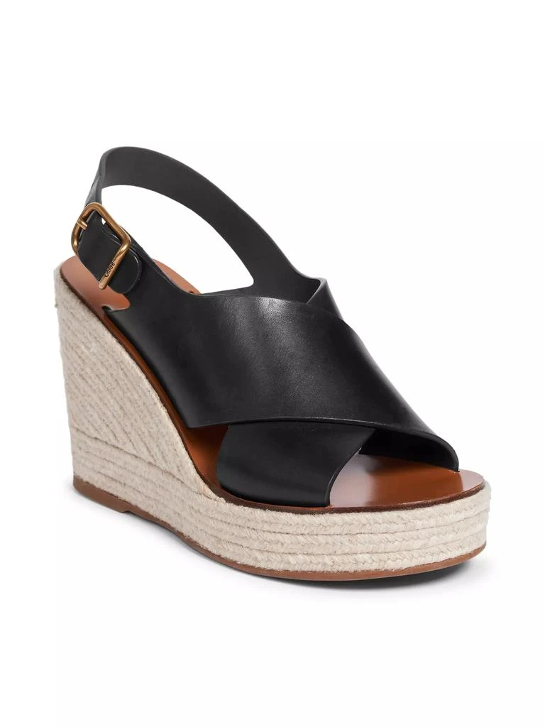 Chloé Pary Leather Espadrille Wedge Sandals 2