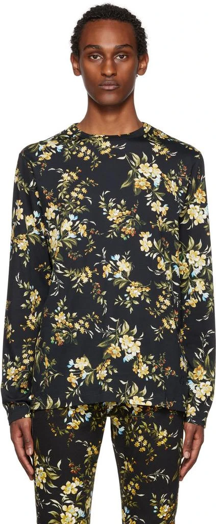 Erdem Black Victor Long Sleeve T-Shirt 1