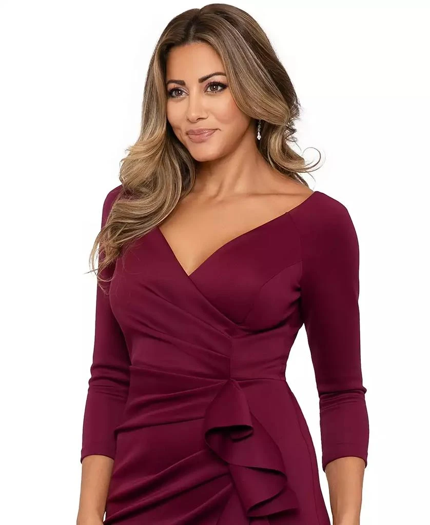 XSCAPE Petite Ruched Ruffled Gown 4