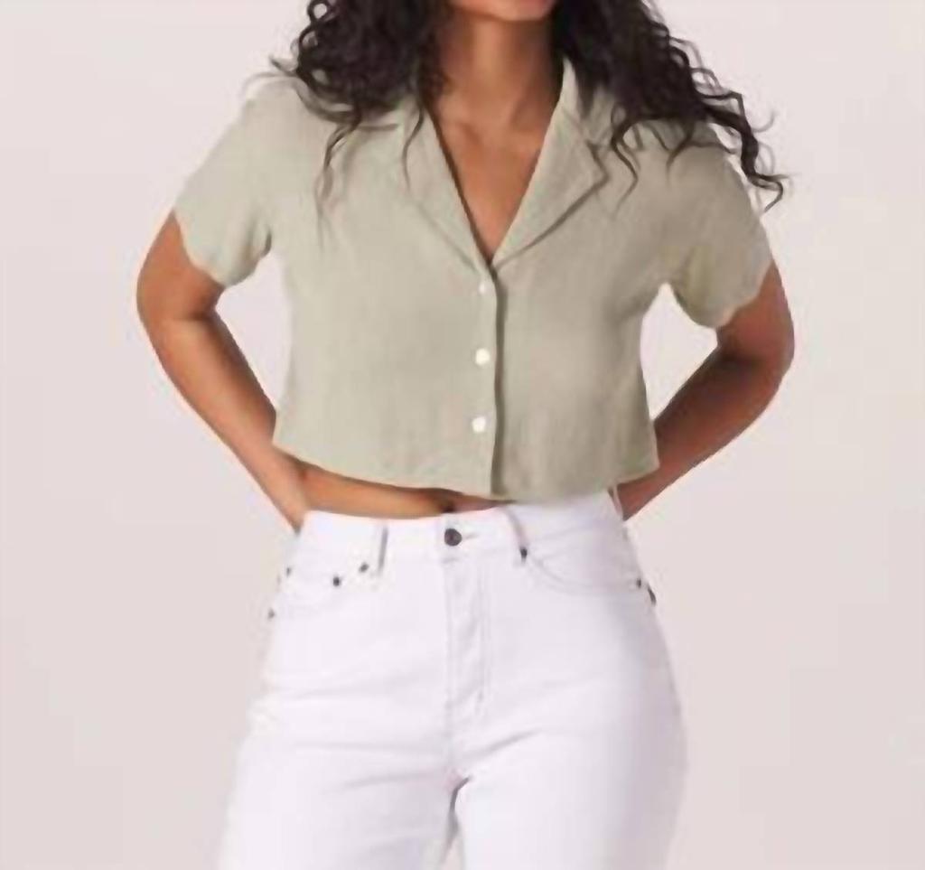 The Normal Brand The Normal Brand - Ezra Crepe Cropped Shirt