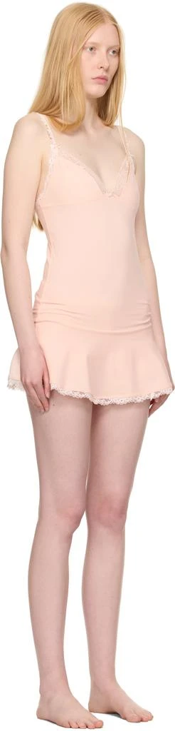 SKIMS Pink Cotton Jersey Lace Slip Dress 2
