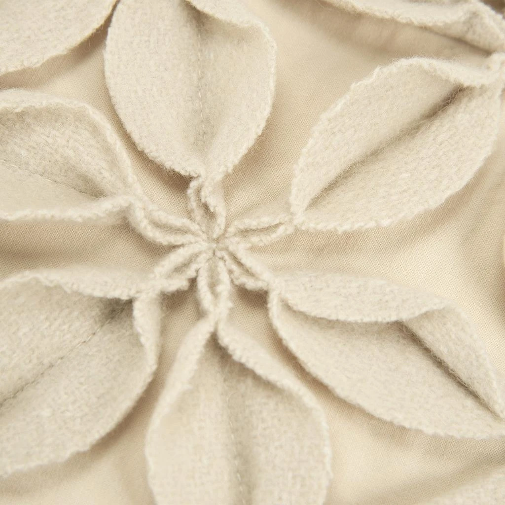Hivvago Cream Pinwheel Floral Petal Down Filled Throw Pillow 4