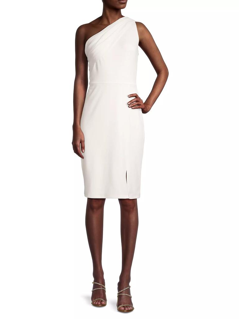 Laundry by Shelli Segal Draped One-Shoulder Knee-Length Dress