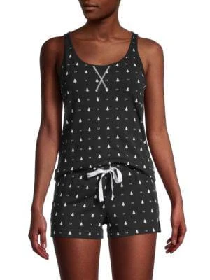 Calvin Klein 2-Piece Logo-Print Jersey Pajama Set 1