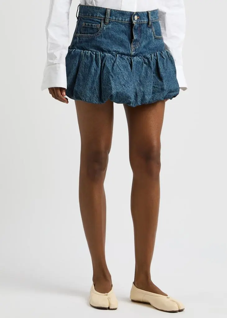 COPERNI Gathered denim mini skirt 2