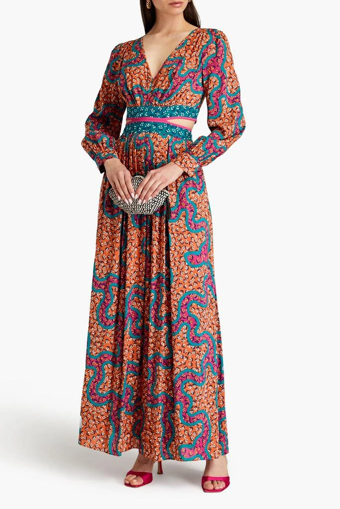 Diane von Furstenberg Jenifer cutout printed mousseline maxi dress 2