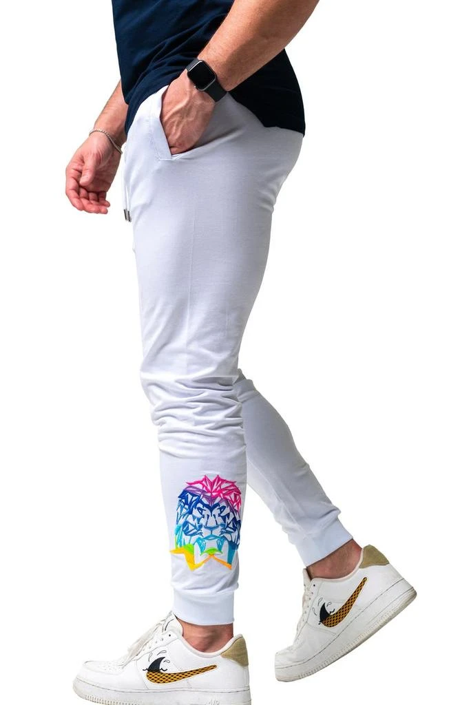 Maceoo Neon Rainbow Lion Embroidered Stretch Cotton Joggers 3