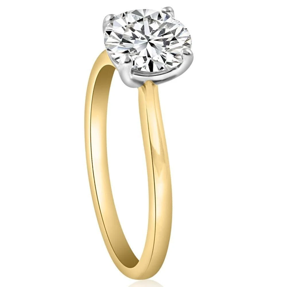 Pompeii3 VS 1 1/2CT Moissanite 4Prong Solitaire Engagement Ring in White or Yellow Gold 3