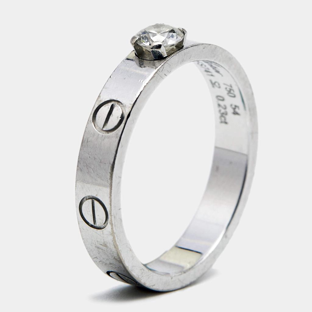 Cartier Cartier Love Solitare Diamond 18k White Gold Ring Size 54