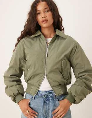Cotton On Cotton On Toby bomber jacket in khaki 3