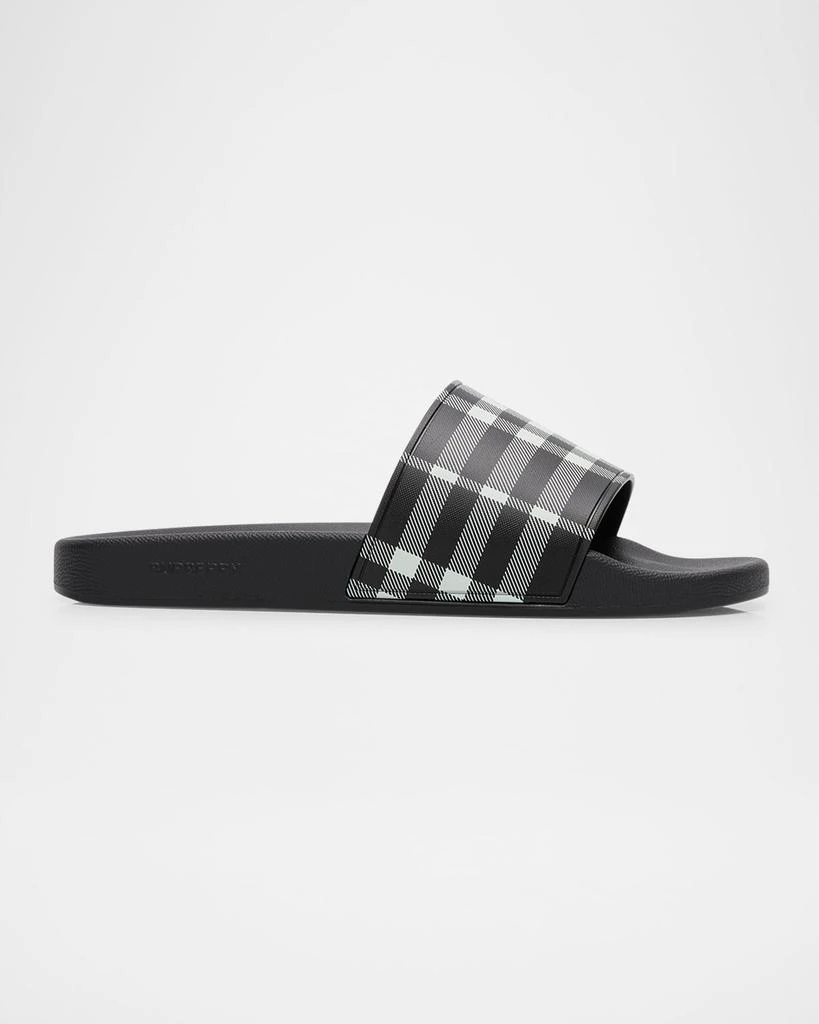 New Burberry Men\'s Furley Vintage Check Slide Sandals  No Box Burberry Men main image 3