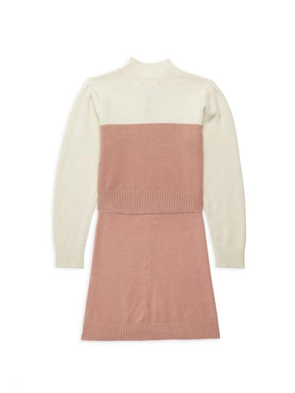 BCBG ​Little Girl’s 2-Piece Colorblock Sweater & Skirt Set 2