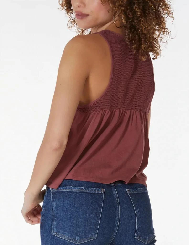 Bobi Bobi - Mesh Inset Shirred Sweetheart Tank 3