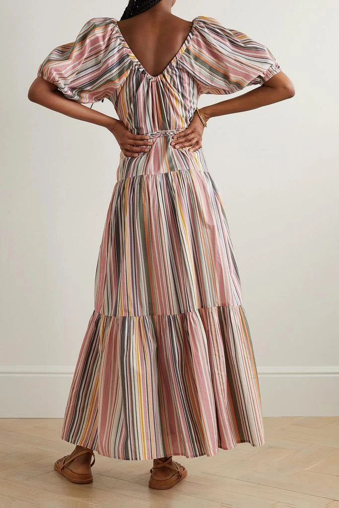 HANNAH Selene belted tiered striped cotton maxi dress 3