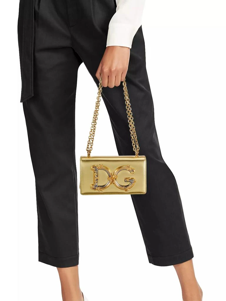 Dolce & Gabbana D&G Girls Metallic Leather Crossbody Phone Case 3