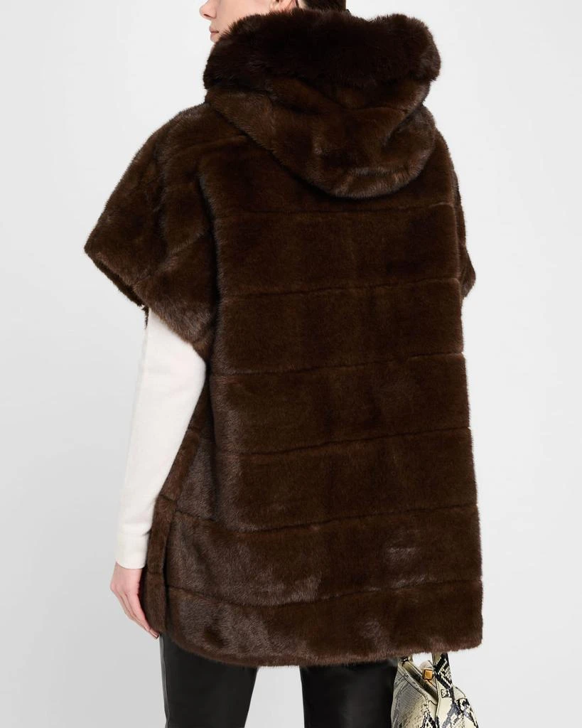 Adrienne Landau The Gloria Faux Fur Short Sleeve Vest 3