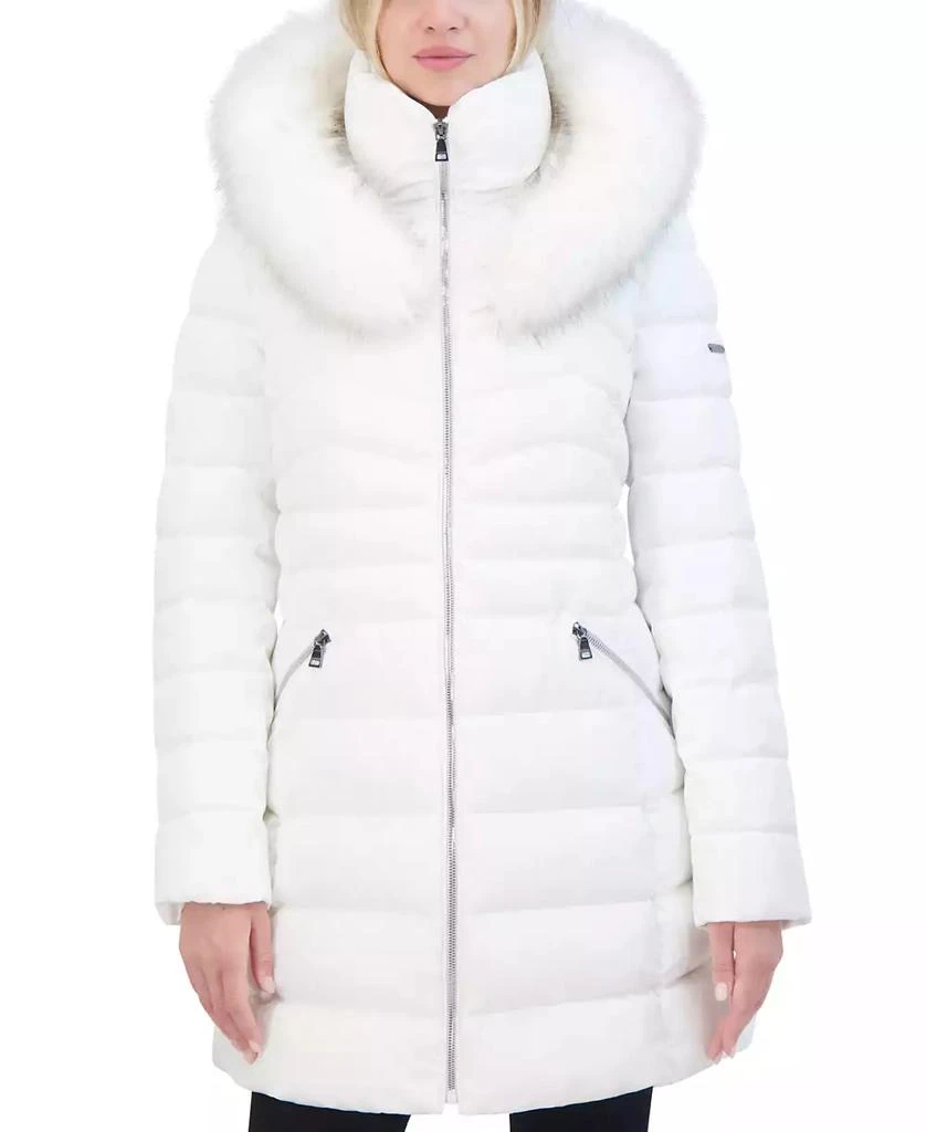Laundry by Shelli Segal Women's Faux-Fur-Trim Hooded Puffer Coat 1