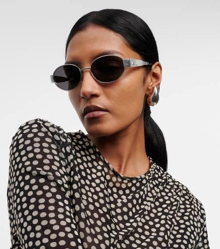 Celine Eyewear Triomphe oval metal sunglasses 5