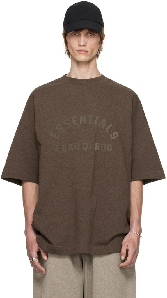 Essentials Brown Bonded T-Shirt 1