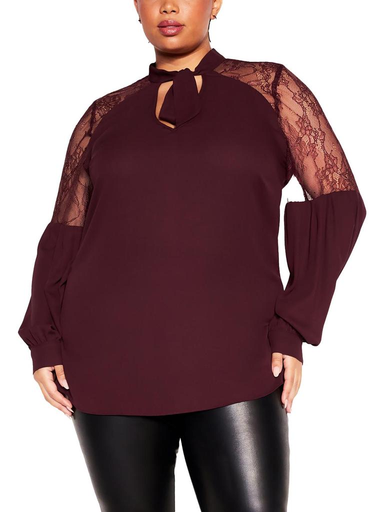 City Chic Womens Lace Polyester Pullover Top