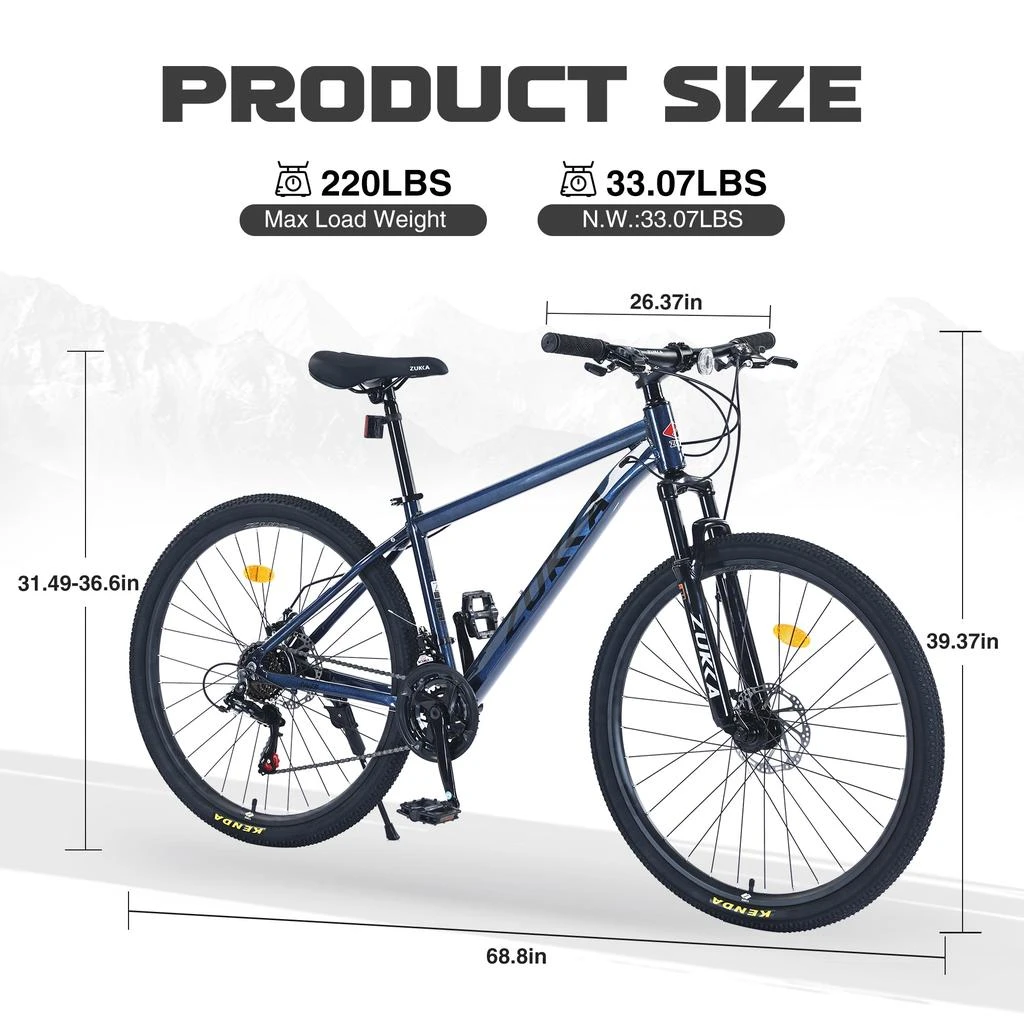 Streamdale Furniture Streamdale 27.5" MTB, 21-Speed, All-Terrain, Aluminum Alloy Frame 6
