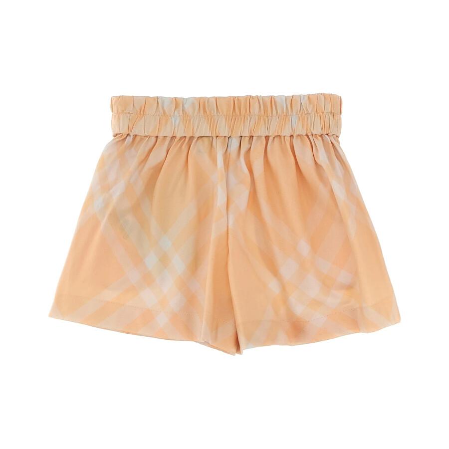 Burberry Kids Checked Pattern Gathered Shorts