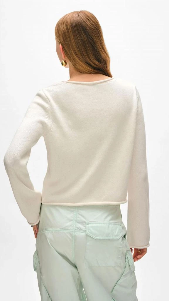 White + Warren White + Warren - Organic Cotton Roll Trim Crew Sweater 4