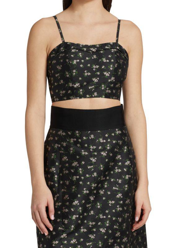 Black Iris Betty Floral Crop Top