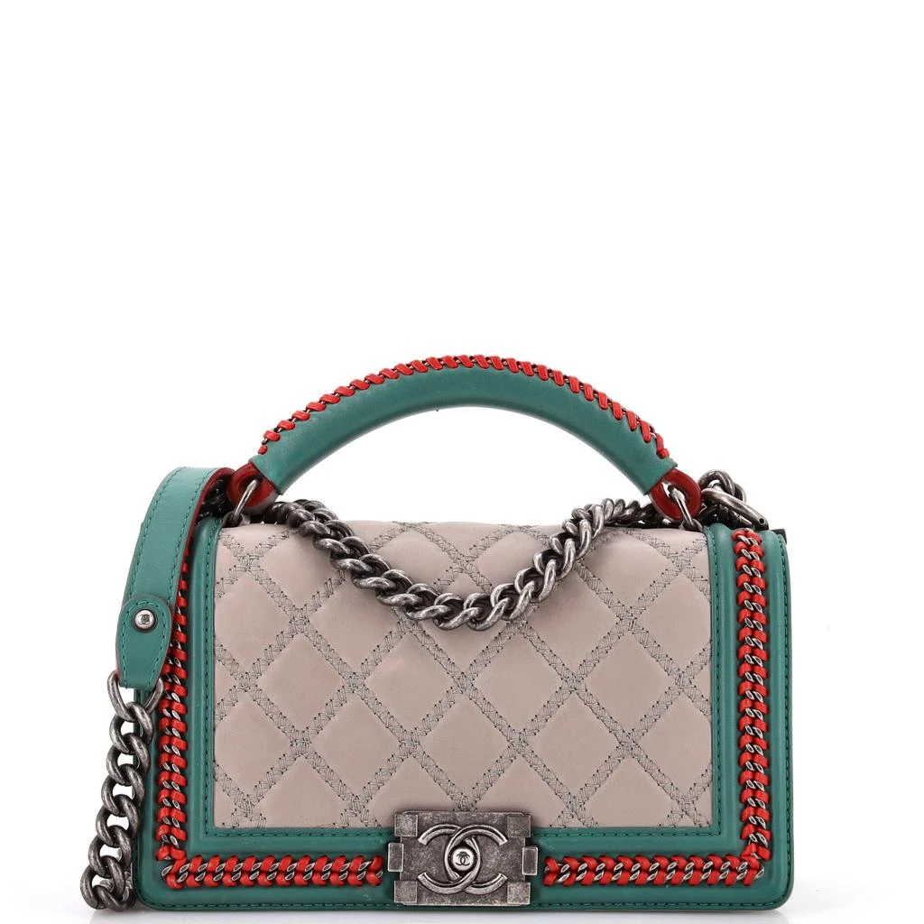 Chanel Paris-Salzburg Chain Handle Boy Flap Bag Quilted Lambskin Old Medium 1