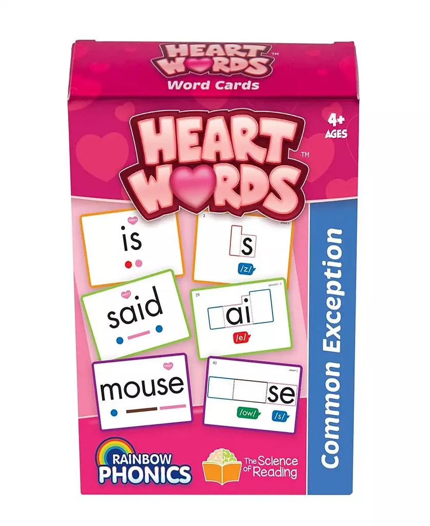 Junior Learning Rainbow Phonics - Heart Words Word Cards 1