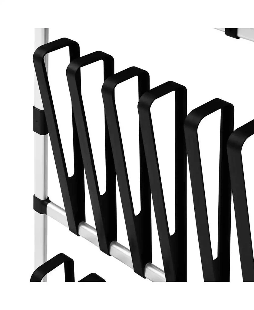 vidaXL Telescopic Shoe Rack with Rods Aluminum 7