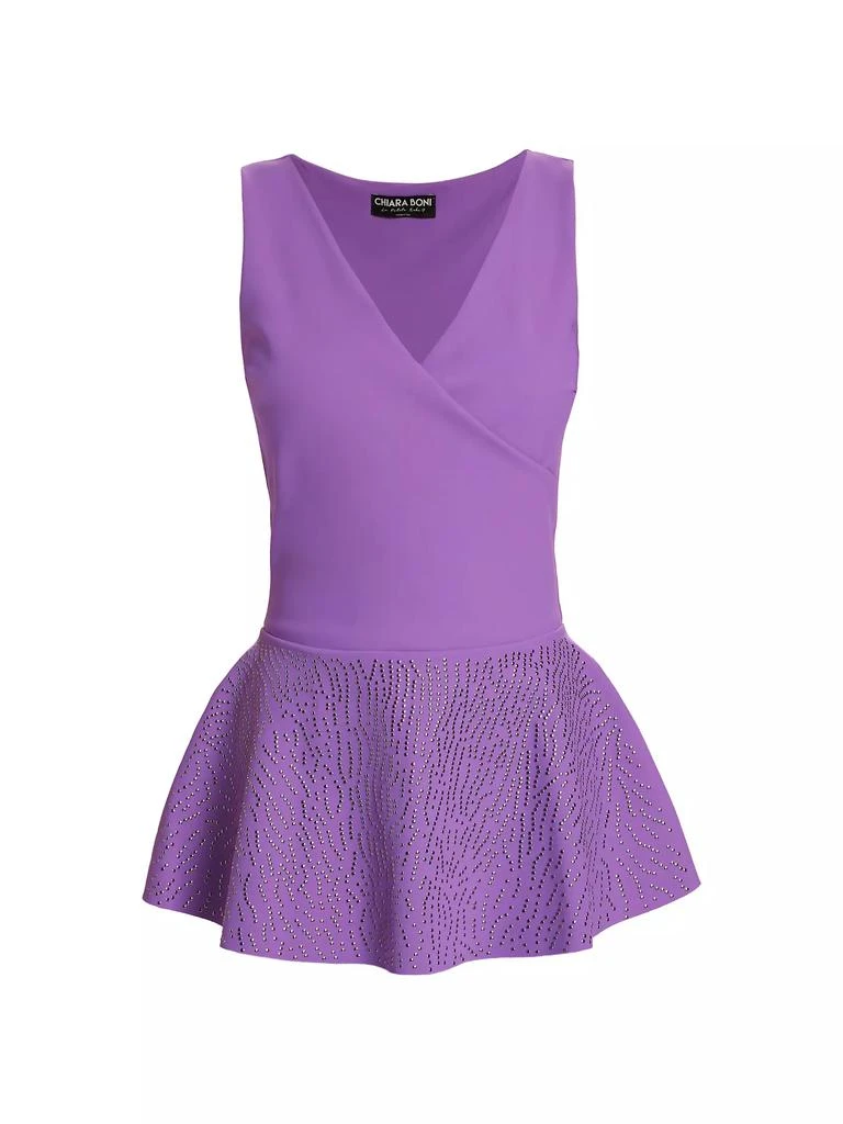 Chiara Boni Poppy V-Neck Peplum Top 1