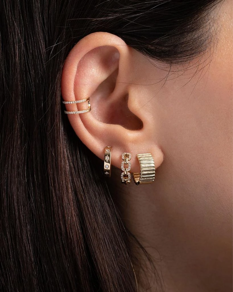 Zoe Lev 14K Yellow Gold Huggie Hoop Earrings 3