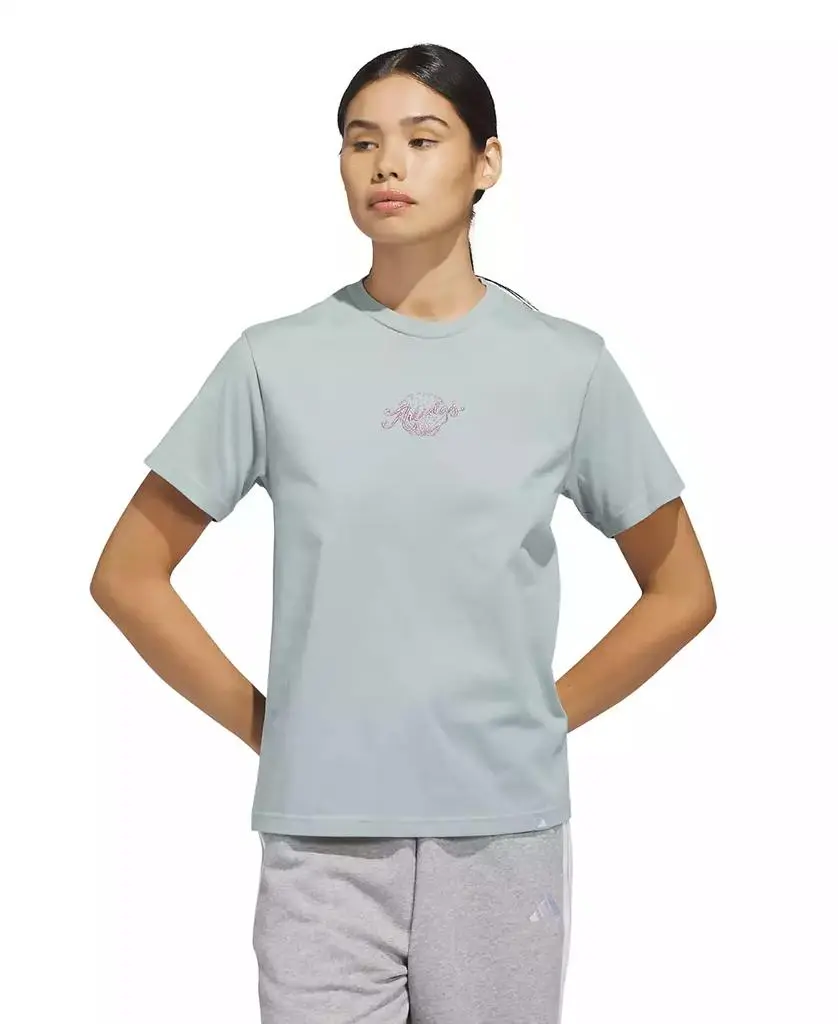 Adidas Women's Crewneck Short-Sleeve Cotton T-Shirt