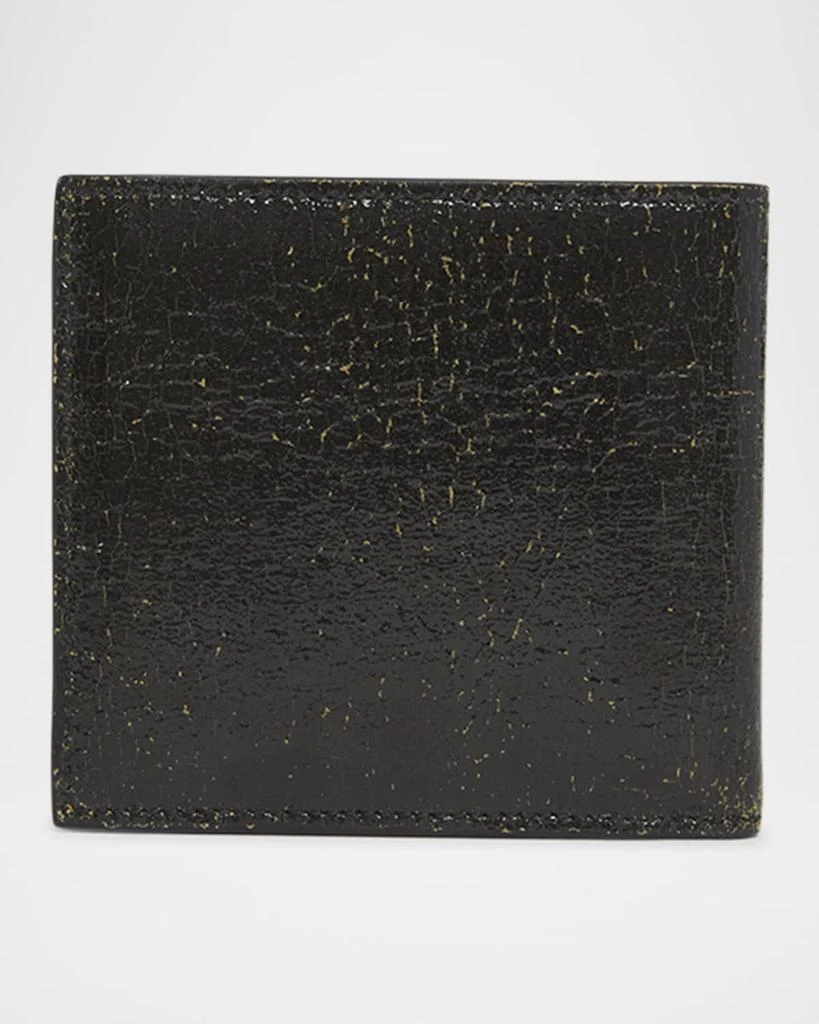 Alexander McQueen Men's Cracked Leather Bifold Wallet 4