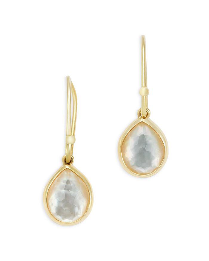 IPPOLITA 18K Yellow Gold Rock Candy® Teardrop Earrings in Rock Crystal and Mother-of-Pearl Doublet