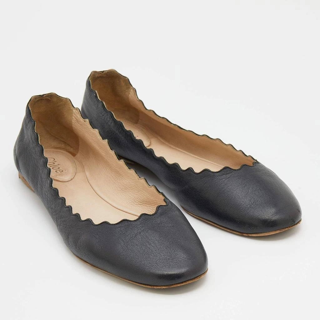Chloé Chloe Black Leather Lauren Ballet Flats Size 37 4