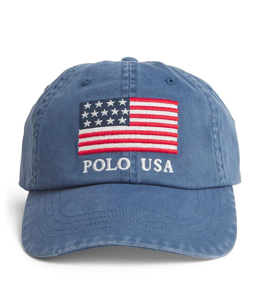 Ralph Lauren Flag-Appliqué Baseball Cap 1
