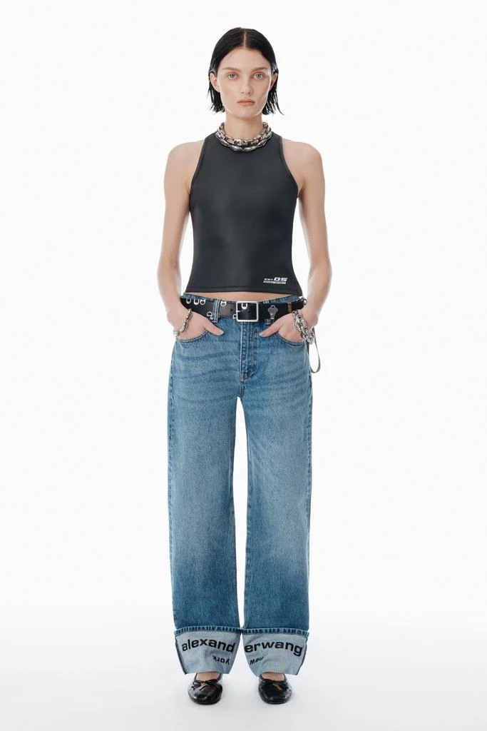 Alexander Wang indigo logo-embroidered mid-rise jeans 1