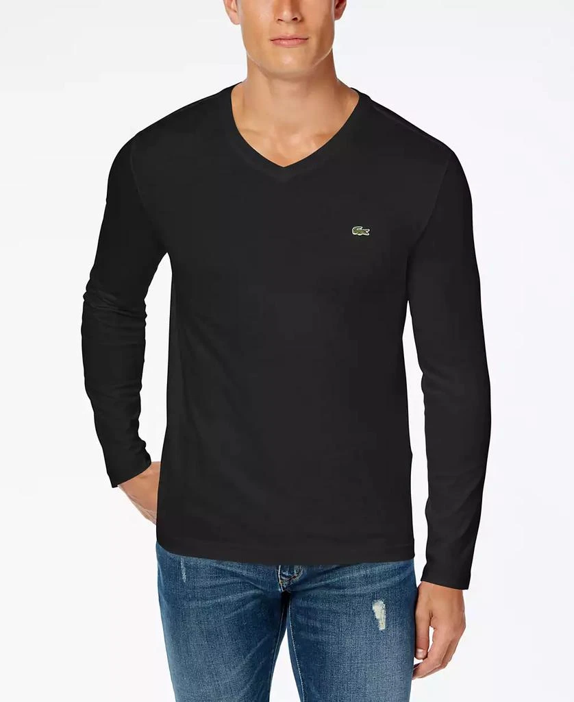 Lacoste Men's V-Neck Casual Long Sleeve Jersey T-Shirt 1
