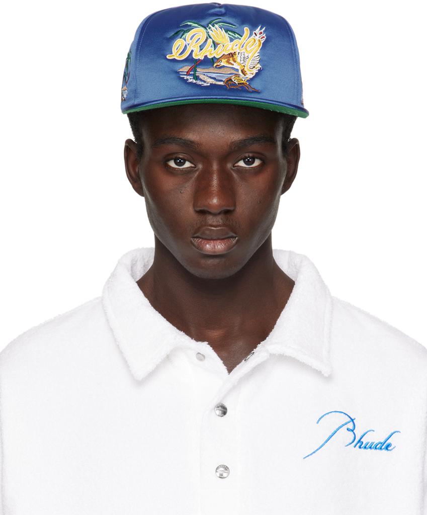 Rhude Navy & Yellow Azur Coast Cap - Hats - BeyondStyle