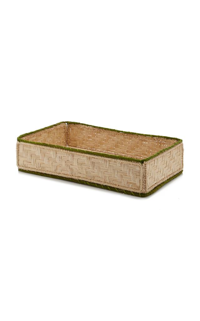 MoDA Moda Domus - Estera Escalonada Raffia Tray - Green - Moda Operandi