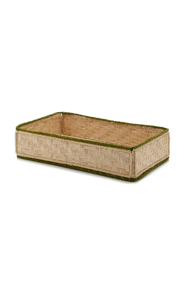 MoDA Moda Domus - Estera Escalonada Raffia Tray - Green - Moda Operandi 1