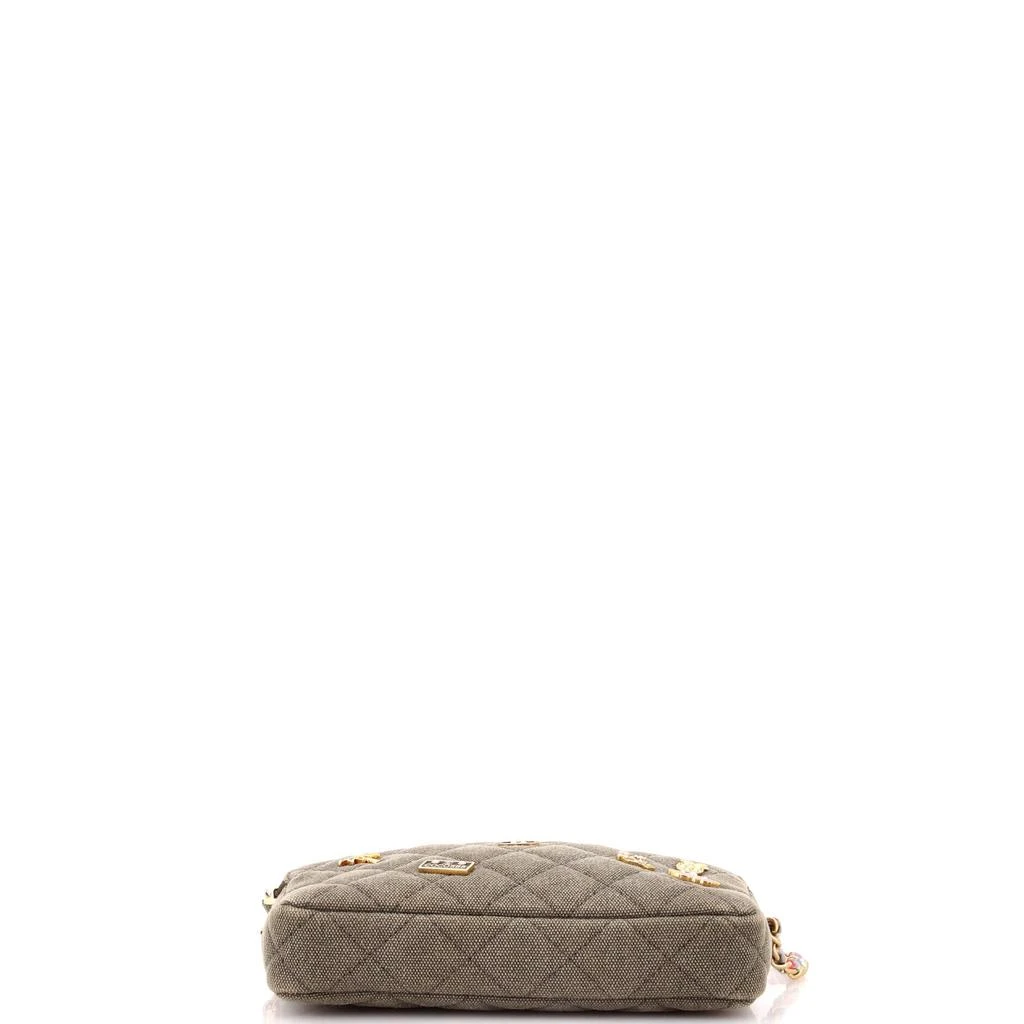 Chanel Cuba Charms Double Zip Clutch with Chain Quilted Canvas 4