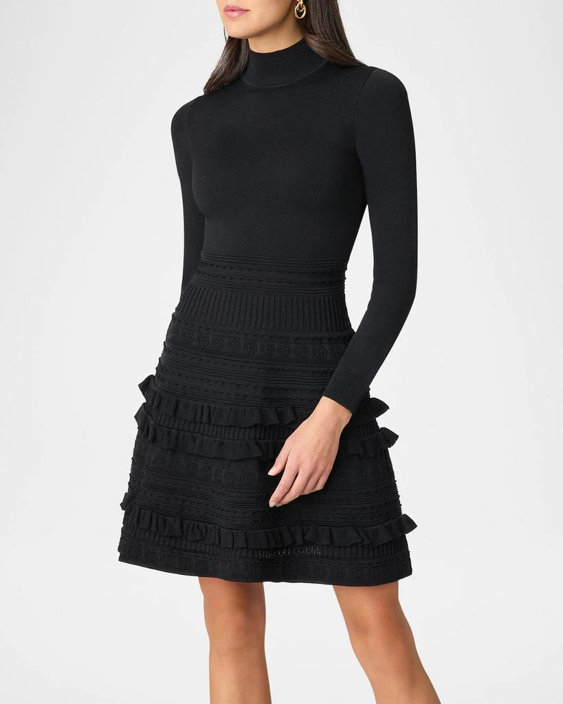 Shoshanna Joie Mock-Neck Mixed Knit Mini Dress 2